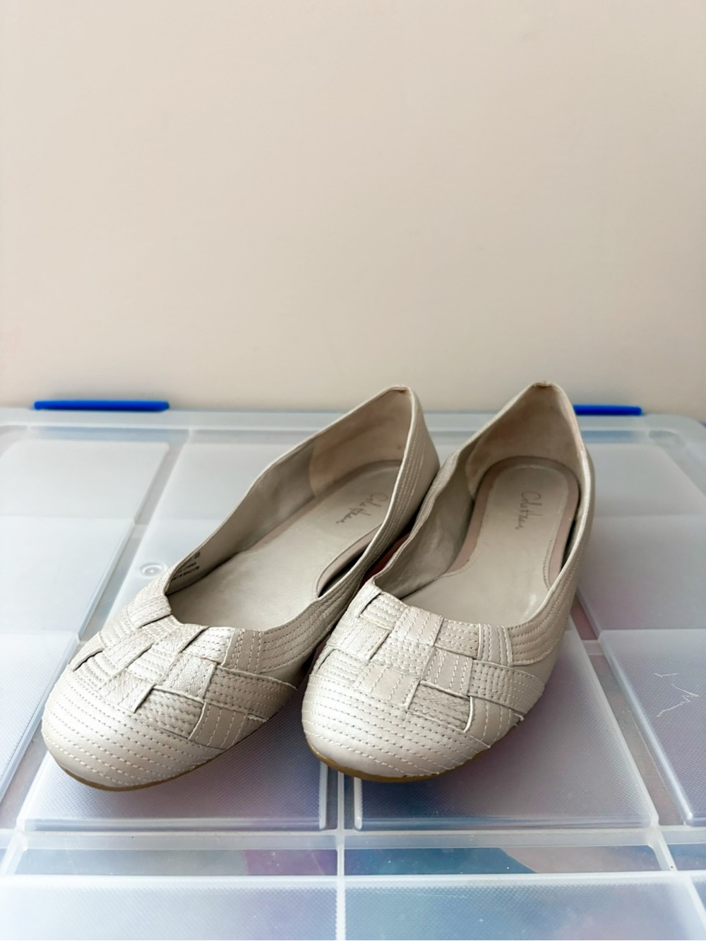 Cole Haan Cream Woven Ballet Flats